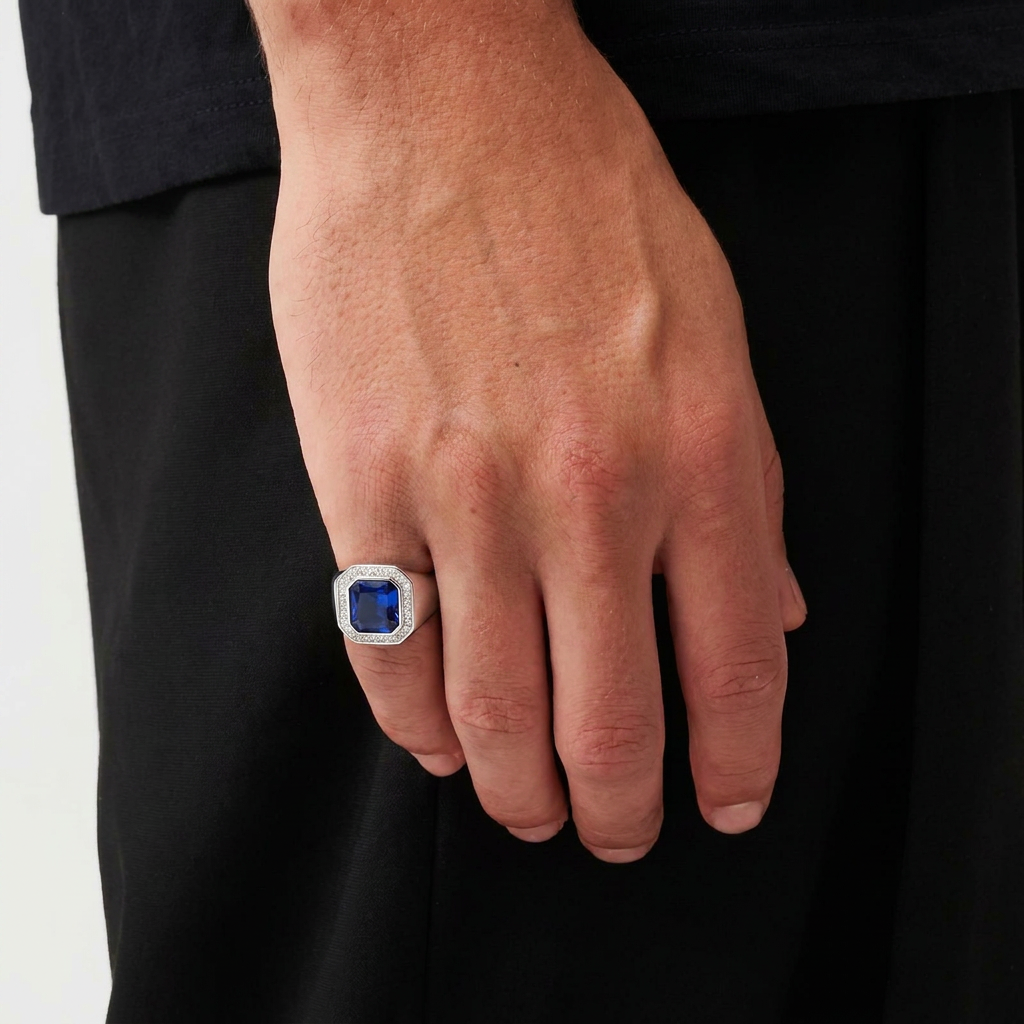 Anello Pietra Taglio Quadrato