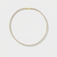 Crystal Choker Necklace - Gold Tennis