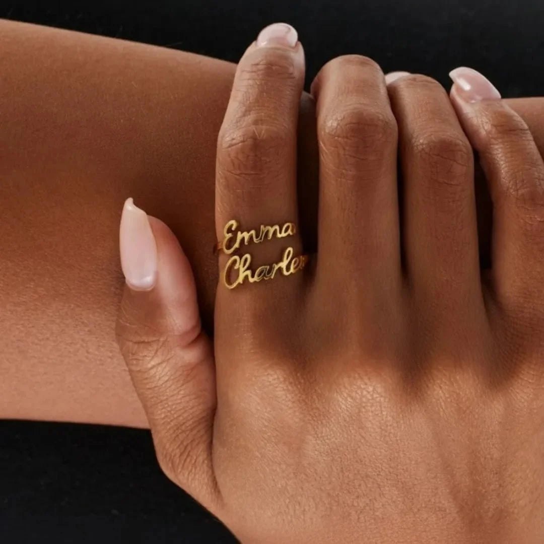 Two Names Custom Ring - View 4