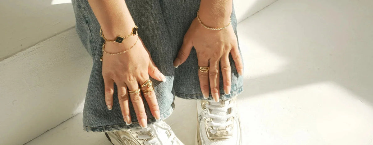 Personalised and stackable waterproof gold rings by Monrich