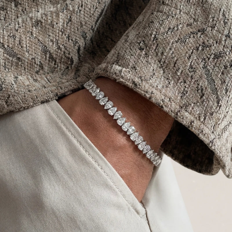 Bracciale Tennis Goccia Bianca