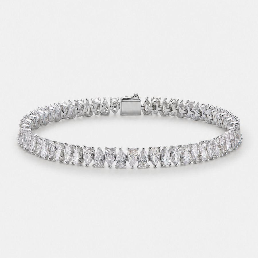 Bracciale Tennis Goccia Bianca