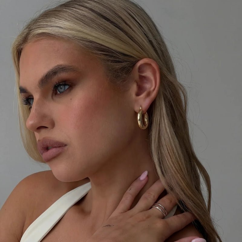 Gold Hoop Earrings - Classic Chunky | Monrich