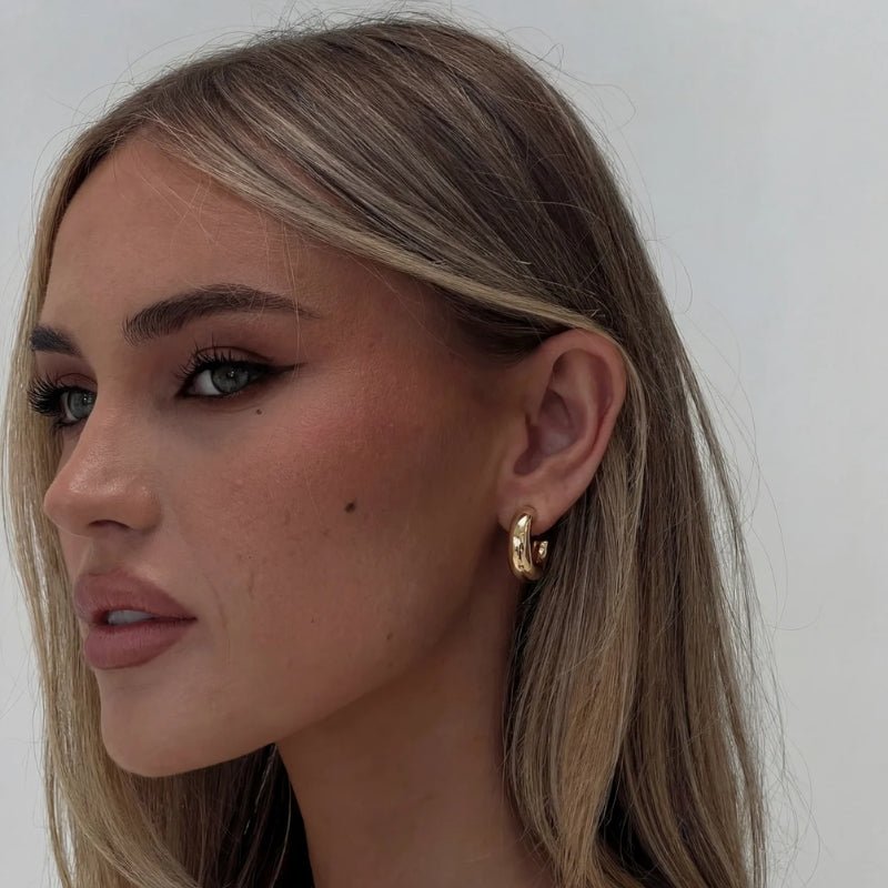 Gold Hoop Earrings - Nadine Chunky | Monrich