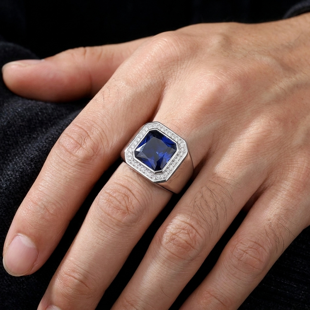 Anello Pietra Taglio Quadrato