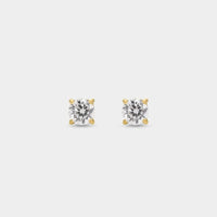 Gold Stud Earrings - Mini Tennis